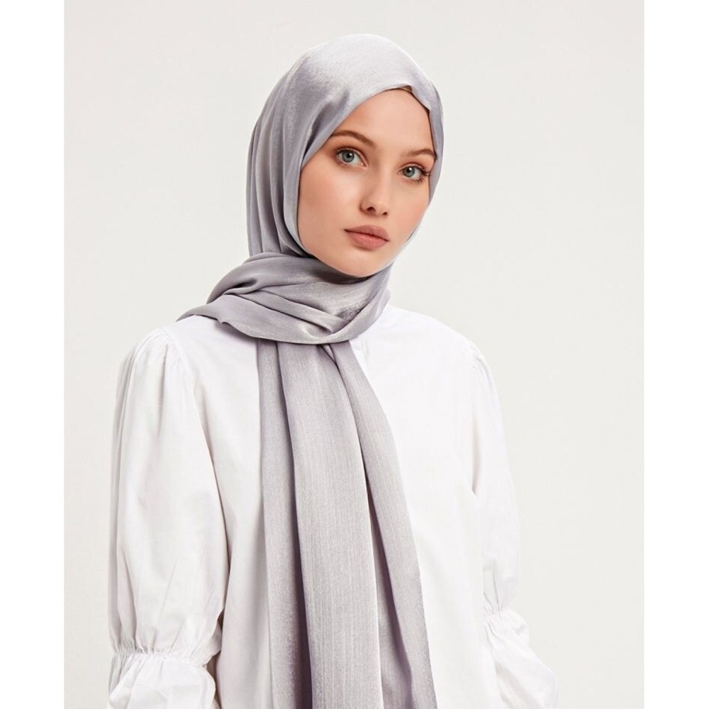 Schaless London Janjanli Krinkle 100% Microfiber Shawl - Silver - 190cm x 70cm